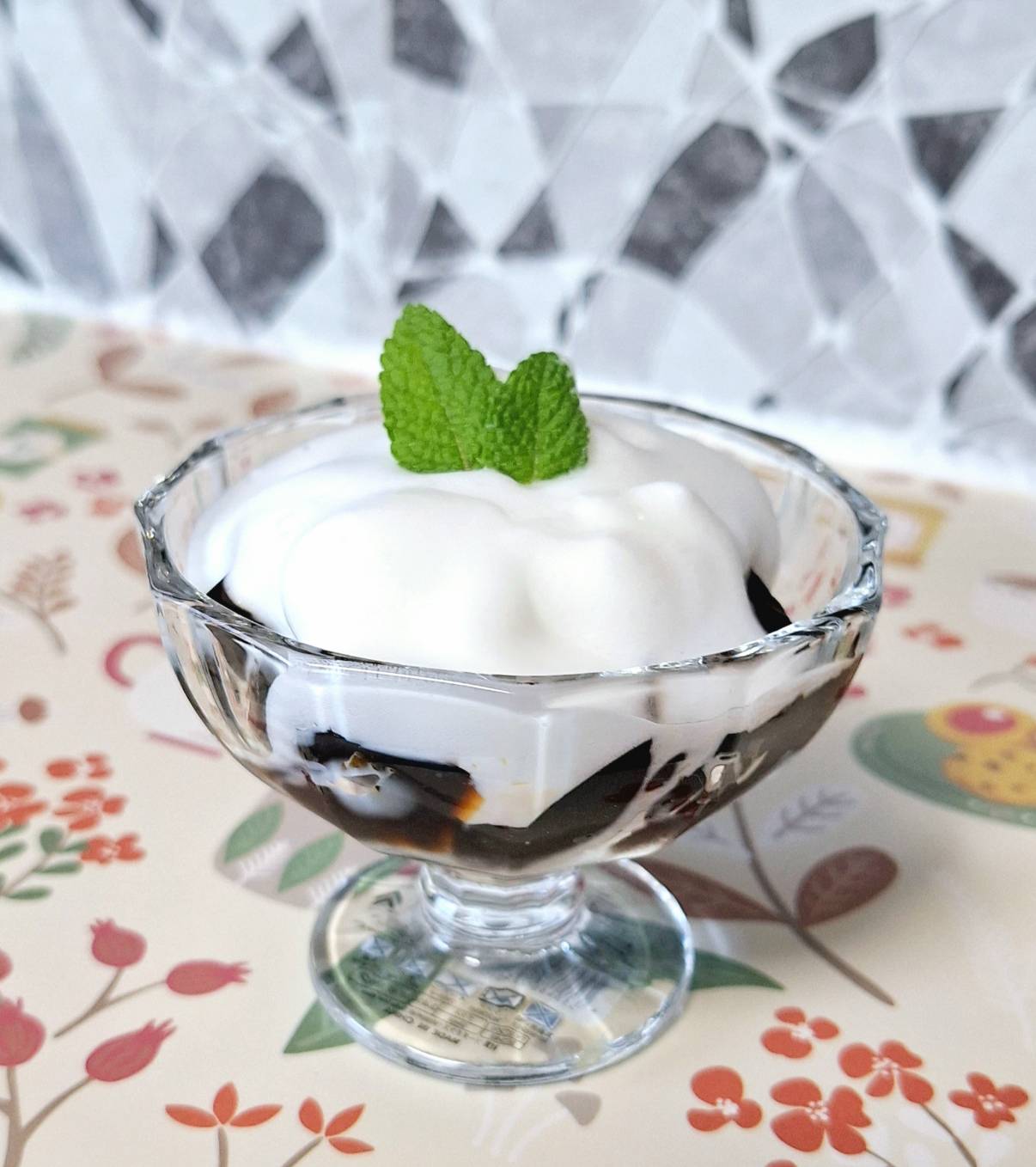 コーヒーゼリーとミントクリーム